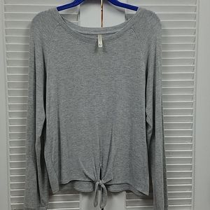 Rayon poly Spandex gray top